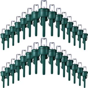 Honoson 180 Count 5 mm Winter LED Replacement Bulbs Bulk Wide Angle Winter LED Light Bulbs String Replacement Festival Light Garland Outdoor Tree Home Decoration (Green Base with Cold White Bulb)