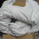 Goose Feather Down Fiber Comforter King Size, Ultra Soft Medium Warm Duvet Insert, All Season Luxury Hotel Bedding Comforters with Corner Tabs(White,106x90)