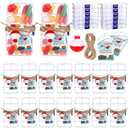Wonderjune 24 Sets Fishing Party Favors Candy Little Tackle Boxes with Red White Floater Thank You Cards for Making My Reel Fun Fishing Theme Party Decorations