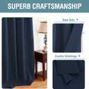 H.VERSAILTEX Thermal Insulated Blackout Curtains for Bedroom 63 Inches Long Grommet Window Treatment Panel for Living Room Energy Efficient Curtains - Solid in Navy Blue - One Panel, 52" W x 63" L