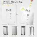 EKO 21 Gallon / 50-90 Liter,110 CountDrawstring Trash Bags, Extra-Strong Unscented Garbage Bags, Easy-Dispense Roll for Kitchen & Household Use, Resists Tears, Leaks and Punctures, Code G, White