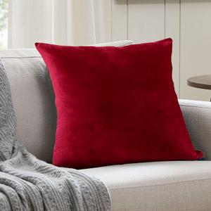 EVOLIVE Soft Micromink, Faux Fur, Faux Velvet Euro Sham Cover Pillowcase Replacement with Zipper Closure (26"x26" Euro Sham)