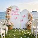 Arch Backdrop Stand and White Cover Set of 2(7.2FT/6FT),Wedding Arch Backdrop Stand,Balloon Arch Stand Metal Frame for Birthday Wedding Baby Shower Garland Party Ceremony Decor