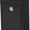 Metal Locking Mailbox Wall Mounted RustMail Case Lockable Mail Letterbox Suggestion Box for Home Office Outdoor Door, 10.24 x 5.71 x 2.75 Inch (Black)