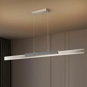 Modern LED Linear Pendant Light 57in Brushed Nickel Island Light Dimmable | Wood Hanging Light Long Kitchen Chandeliers Lighting for Dining Room Kitchen Island Home Office