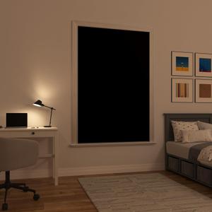 Sun Zero Lights Out Portable Travel 100% Blackout Suction-Cup-Curtain Panel, 50" x 78", Black