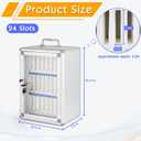 24 Slots Aluminum Alloy Pocket Chart Storage Cabinet for Cell Phones,Wall-Mounted with a Locked,Can be Carried by Hand (24 Slots)