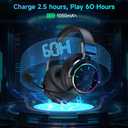 syndesmos 2.4GHz Wireless Gaming Headset for PS5, PC, PS4 - RGB Light Gaming Headset, 60 HR Battery, 7.1 Surround Sound, Bluetooth 5.4 Gaming Headphones with Mic Black