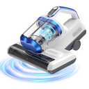 JPHYLL Mattress Vacuum Cleaner, 16Kpa Bed Vacuum Cleaner with 253.7nm UV-C Light, 30000 RPM/Min Dual Brushroll Rotation & Ultrasonic Tech, 10'' Dual Widened Suction Port, 500W, Corded, White/Blue