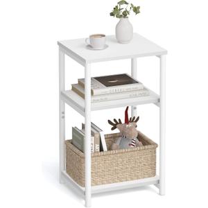 VASAGLE Side Table, Small End Table, Tall Nightstand for Living Room, Bedroom, Office, Bathroom, White ULET273W14 VASAGLE Side Table, Small End Table, Tall Nightstand for Living Room, Bedroom, Office, Bathroom, White ULET273W14