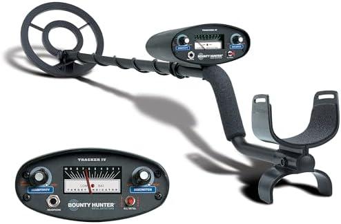 Bounty Hunter TK4 Tracker IV Metal Detector – All-Terrain Gold, Silver, Coin & Relic Finder with 8" Waterproof Coil, 3 Detection Modes – for Adults & Kids – Made in USA