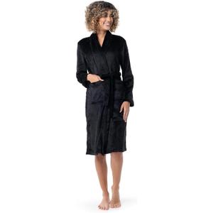 Fruit of the Loom Womens Fleece Robe (Medium-Large, Black)