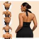 SHAPELLX Strapless Shapewear for Women Deep Plunge Corset Tummy Control Backless Bodysuit Mid Thigh Full Body Shaper (Black, XL)