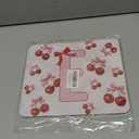 Rusenbao Cute Custom Cherry Mouse Pad, Cute Small Personalized Coquette Pink Bow Mouse Pad for Desk Women Girls, Customizable Initial Mousepads for Laptop, Computer, Office, 9.5x7.9 Inch(Letter E)