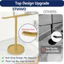 STWWO Hand Towel Holder, Stainless Steel Towel Holder Stand for Bathroom, Kitchen Countertop, T-Shaped Hand Towel Rack Stand, Gold