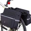 Vuudh Bike Pannier Bag - 30L Bicycle Bag with Reflective Trim, Water-Resistant Bike Rear Seat Saddle Bags (Black, M)