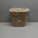 Wicker Waste Basket, Large Boho Woven Trash Basket Trash Can Natural Brown Wicker Garbage Can with Handles for Office Bathroom Bedrooms