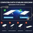 Starlink Gen 3 Cable 75FT/23M, Starlink Cable 2000Mbps, 26AWG Pure Copper Conductor, CAT6 Ethernet Cable for High-speed Transmission, Accessories for Star Link Standard V3, Durable & Waterproof