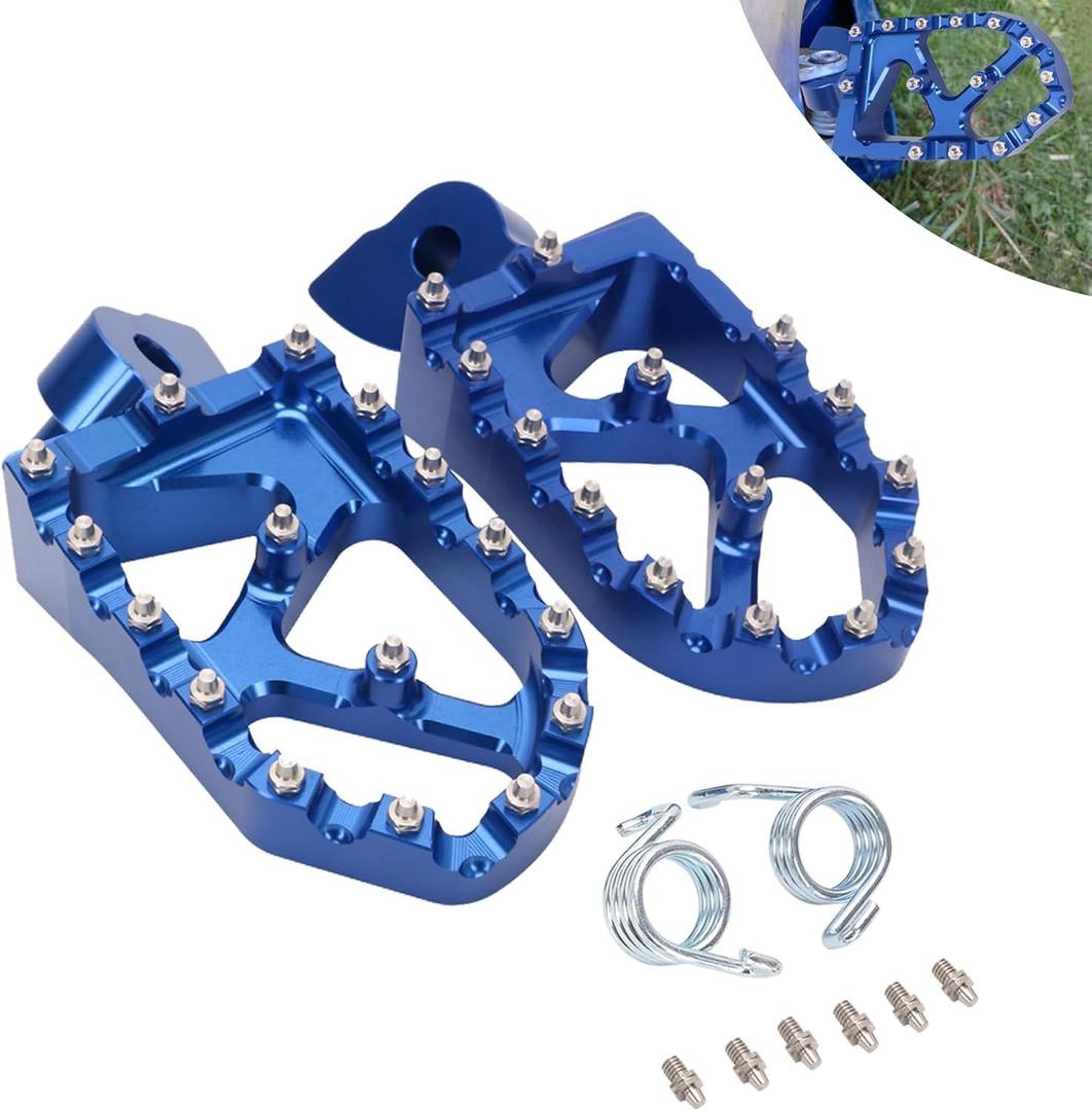 JFG RACING Dirt Bike Foot Pegs,Lengthen Dirtbike Footpegs CNC for YZ65 18-23/YZ85 02-23/ YZ125 97-23/YZ250 98-23/YZ250F WR250F 01-23/YZ450F WR450F 03-23/YZ125X 17-23/YZ250X YZ250FX YZ450FX WR426F-Blue (Large)