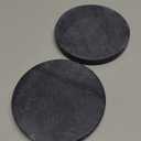 Thirstystone 2  Pack Natural Black Marble Round Coasters with Protective Felt Feet on The Bottom 4" Diameter Elegant Heat Tolerant Easily Wipes Clean