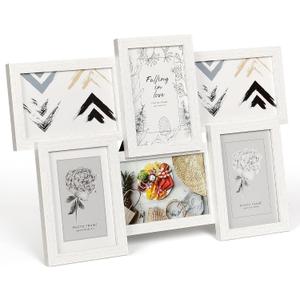 IDEALHOUSE 4x6 Picture Frames Collage Wall Decor, 6-Pack Photo Collage Frame, Multi Picture Frame Set with Glass Front