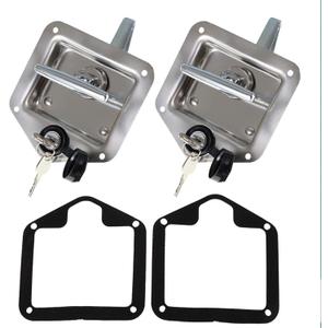 Trailer Door Latch T-Handle Lock Stainless Steel Keys Replacement for Camper RV Truck Tool (2PCS)