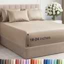 Extra Deep Cal King Sheet Set - 6 Piece Breathable and Cooling Sheets - Hotel Luxury Bedding for Women, Men, Kids & Teens - Easy Secure Fit - Soft, Wrinkle Free and Comfy - Extra Deep Pockets - Cream