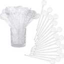 Marsui 240 Pieces 7 Inch Swizzle Sticks for Cocktail Coffee Drink Stirrers Cocktail Stirrers Disposable Stirring Sticks Plastic Disc Top for Mixing Coffee Whiskey Beverage (Clear)