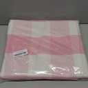 Spring Pink and White Plaid Rug, 3' x 5' Cotton Blend Layered Doormat Rug for Front Door, Hand-Woven Washable Entryway & Porch Decor