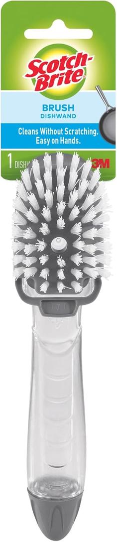 3M Scotch-Brite 750-4 Non-Scratch Dish Brush, Ergonomic Handle, Plastic (One Size)