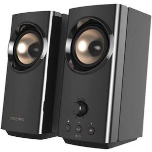 Creative T60 2.0 Compact Hi-Fi Desktop Speakers with Clear Dialog and Surround by Sound Blaster, USB-C Audio, Mic and Headset Ports, Bluetooth 5.0, Up to 60W Peak Power, for Computers and Laptops