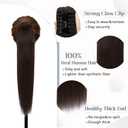 Rich Choices Claw Clip Ponytail Extension Human Hair #2 Dark Brown Real Hair Ponytail Extension Balayage 18 Inch Clip In Long Ponytail Hair Extensions Straight For Women One Piece 115g