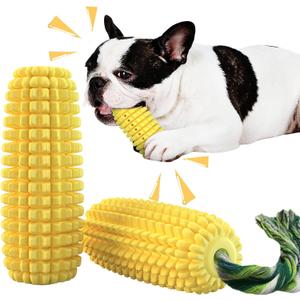 Dog Chew Toys for Aggressive Chewers,Corn Interactive Squeaky Dog Toys for Puppy Medium Breed,Tough Rubber Dental Chew Dog Toys