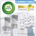 Air Wick Plug in Scented Oil Starter Kit, 2 Warmers + 6 Refills, Fresh Linen, Same Familiar Smell of Fresh Laundry, Eco Friendly, Essential Oils, Air Freshener