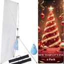 YOSE X Frame Banner Stand (2Pack) Fits Any Banner Adjustable Size 23"X63" to 32"X78" with Portable Retractable Carrying Bag, Customize Stand for Trade Show Exhibition Market and Outdoor Use