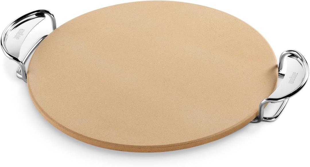 Weber Gourmet BBQ System Pizza Stone with Carry Rack,16.7" Long