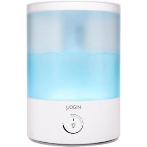 YOGIN Humidifiers for Bedroom Large room,Top fill 2.5L Ultrasonic cool mist Humidifiers for Baby Nursery and Plants,Up to 24 Hours, 24db Quiet,Night Light, Auto Shut Off, Easy Clean Humidifier