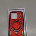 WYUIC Designed for iPhone 17 Pro Magnetic Case, Compatible with Magsafe, 10ft Drop Test Hard Rugged, 360 Rotating Ring Kickstand Shockproof Protection Phone Case iPhone 17 Pro Cover, Red