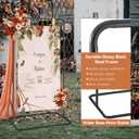Wedding Welcome Sign Stand, 68x31x 20 Heavy Duty Easel Stand for Sign with 4 Leather Strap, Welcome to Our Wedding Sign Holder, Metal Floor Standing Easels for Valentine's Day, Signs, Poster, Black