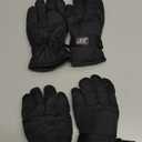 SATINIOR 2 Pairs Kids Waterproof Winter Snow Gloves Ski Gloves for Boy Girl Outdoor Warm Thickening Snowboar (3-6 Years, Black)