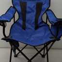 Folding Camping Chair with Cooler - Includes Cup Holder and Accessories Sleeve - Comes with Carry Bag for Easy Transport (Blue)