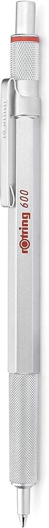 rOtring 600 Ballpoint Pen, Medium Point, Black Ink, Silver Barrel, Refillable (Silver)