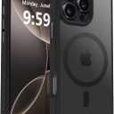 MOCCA Strong Magnetic for iPhone 16 Pro Max Phone Case, [Compatible with Magsafe][16FT Mil-Grade Drop Protection] Slim Thin Translucent Matte Protective Cover Case for iPhone 16 Pro Max Case, Black