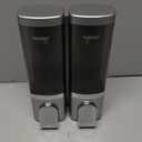 Shampoo and Conditioner Dispenser, Shower Soap Dispenser with 500ml per Chamber No Drilling Hole, Wall Mounted Shampoo Dispenser with Stickers, Screws Included (Sliver+2 chamber)