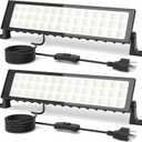 100W Led Shop Lights,2Pack Shop Light for Workshop,IP66 Waterproof Garage Lights with Plug,4.92ft Power Cord and On/Off Switch,11000LM 6500K Super Bright Led Work Light for Yard,Shop,Warehouse