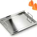 Full-Size Griddle Insert for Napoleon 425 Gas Grills, 23" x 17.7" Flat Top Griddle for Napoleon Rogue and Freestyle 425 Models,Heavy-Duty Stainless Steel Grill Accessory Replacement with Grease Drains