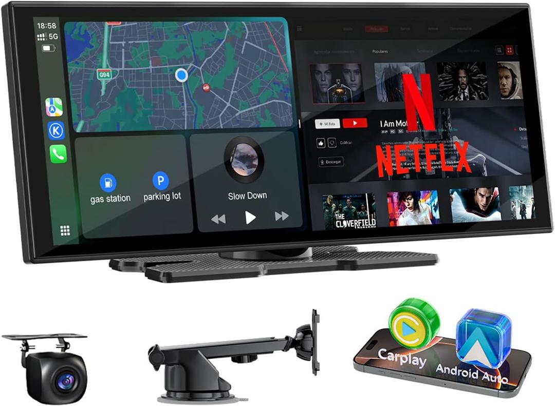 Accfly Carplay Screen for Car with Netflix/YouTube,Built-in App