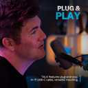 JLab JBuds Talk USB Gaming Streaming Microphone, White, USB-C Output, Cardioid, Omni, Stereo, Bi-Directional, 96k Sample Rate, Volume Control, Gain Control, and Quick Mute, 3.5mm AUX, Plug and Play