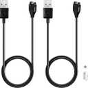 Charger for Garmin Vivoactive 6 5 4 4S 3, Replacement Charging Cable Cord Plus a White Silicone Charger Port Anti Dust Plug for Garmin Vivoactive Smart Watch (2Pack)