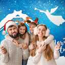 deFouliao Nativity Scene Backdrop Merry Christmas Baby Jesus in The Manger Photography Background Church Religious Holiday Xmas Party Wall Outdoor Decor Photo Studio Props, 7x5ft
